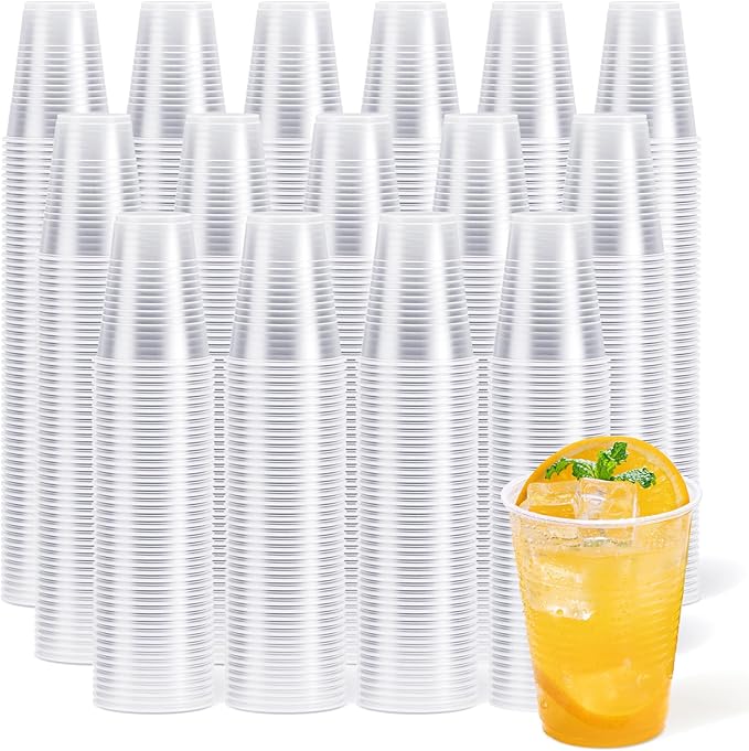 JOLLY CHEF 𝟏𝟐𝟎𝟎 𝐏𝐚𝐜𝐤 7 oz Clear Plastic Cups,7 Ounce Small Disposable Cups, Cold Party Drinking Tumblers for Tasting, Drinking and Party