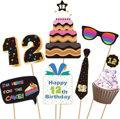 BRT Bearingshui 12th Photo Booth Props - Birthday Party Accessories, Signs & Decorations