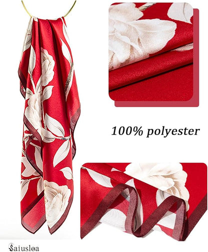 Neck Scarf For Womens Silky Head Scarves Hair Bandanas Square Scarf Fashion Accessories lightweight