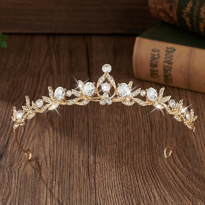 Crystal Tiaras & Crowns for Women, Bride Royal Queen Headband Princess Headpieces for Birthday Cake Crown & Prom Pageant Party