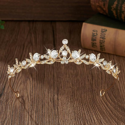 Crystal Tiaras & Crowns for Women, Bride Royal Queen Headband Princess Headpieces for Birthday Cake Crown & Prom Pageant Party
