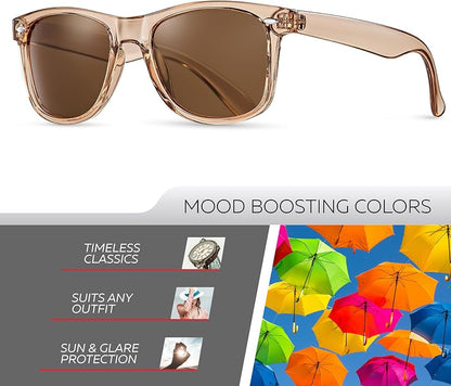 Retro Rewind Polarized Sunglasses for Men and Women - UV Protection Classic Sun Glasses