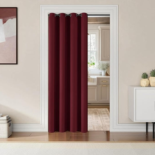 ChrisDowa Blackout Curtains 120 Inches Long for Living Room, Grommet Thermal Insulated Room Darkening Curtains for Bedroom (1 Panel Set, Burgundy Red, 52W x 120L)