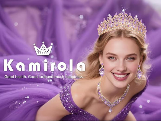 Kamirola Tiaras and Crowns for Women,Tiaras Earrings Necklace, Crystal Bridal Jewelry Set, Costume Party Halloween Prom Pageant Jewelry for Women TR80