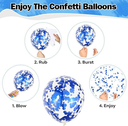Pink Blue Balloons 35 Pcs 12 Inch Pastel Pink and Blue Confetti Balloons Gender Reveal Boys or Girls Theme Helium Latex Balloon Set for Bridal Shower Baby Shower Wedding Birthday Party Decorations