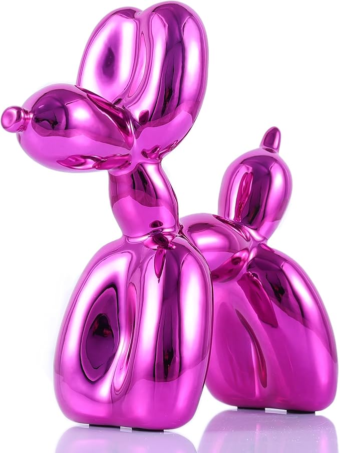 Red Balloon Dog Decor, Animal Shelf Decor, Preppy Room Cute Statue, Bedroom Modern Sculpture Desk, Office Gold Decorations Small Figurines