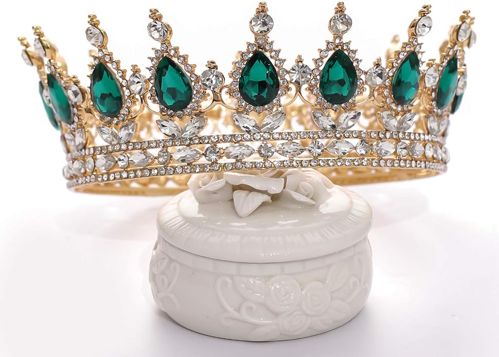 FORSEVEN Queen Crown Rhinestone Wedding Crowns and Tiaras for Women Costume Party Hair Accessories Princess Birthday Crown Crystal Bridal Crown Christmas Decorations Headband