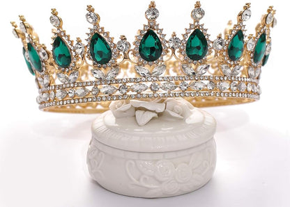 FORSEVEN Queen Crown Rhinestone Wedding Crowns and Tiaras for Women Costume Party Hair Accessories Princess Birthday Crown Crystal Bridal Crown Christmas Decorations Headband