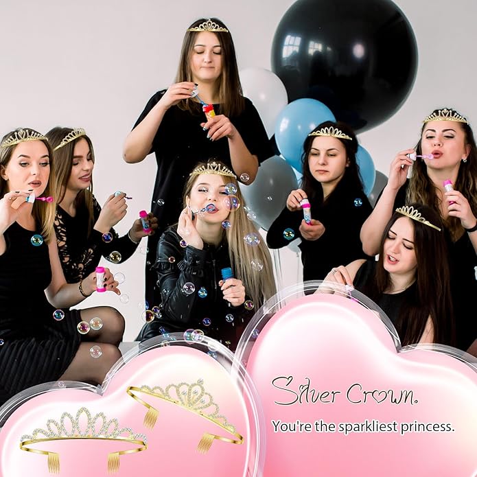 24 Pcs Crystal Tiara Headbands for Women Princess Headband Crown with Combs Tiaras and Crowns for Pageant Bridal Wedding Prom Party Gifts
