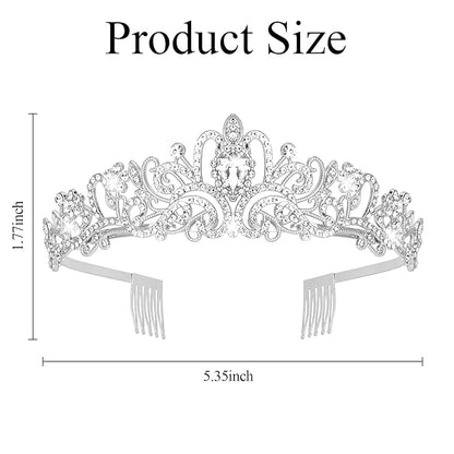 Jaciya Silver Tiara Crowns for Women 8 PCS Princess Tiaras Queen Crowns with Combs for Birthday Wedding Prom Halloween Costume