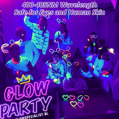 T-SUN 2 Pack 60W Black Lights Outdoor, Blacklight Flood Light with US Plug and Switch, IP66 Waterproof Black Lights for Glow Party, Glow in The Dark, Body Paint Fluorescent Poster Halloween