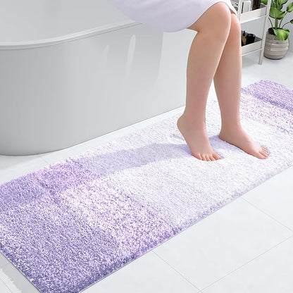 OLANLY Bathroom Rugs Mat 59x20, Extra Soft Absorbent Microfiber Bath Rug, Rubber Backing, Quick Dry, Machine Washable Bath Mats for Bathroom Floor, Tub and Shower, Home Decor Accessories, Light Purple