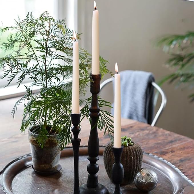 16 Packs Beeswax Taper Candles White, 9 Inch Long Beeswax Candle Sticks - 10 Hour Burn Time - Smokeless & Dripless Natural Taper Candles for Table Decor, Unscented Bee Wax Tapered Candle