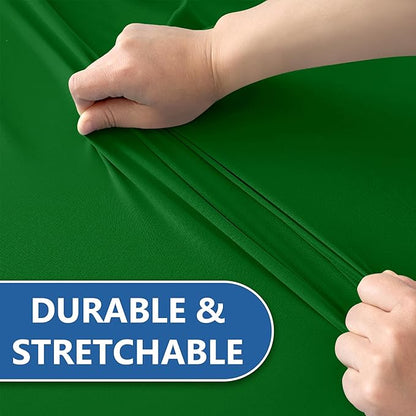Stretch Spandex Table Covers for 4 ft Tables-8 Pack Green Fitted Table Cloth for Rectangle Christmas Table Cloth for Party, Vendor Booth Display, Banquet Buffet Event, Craft Trade Show