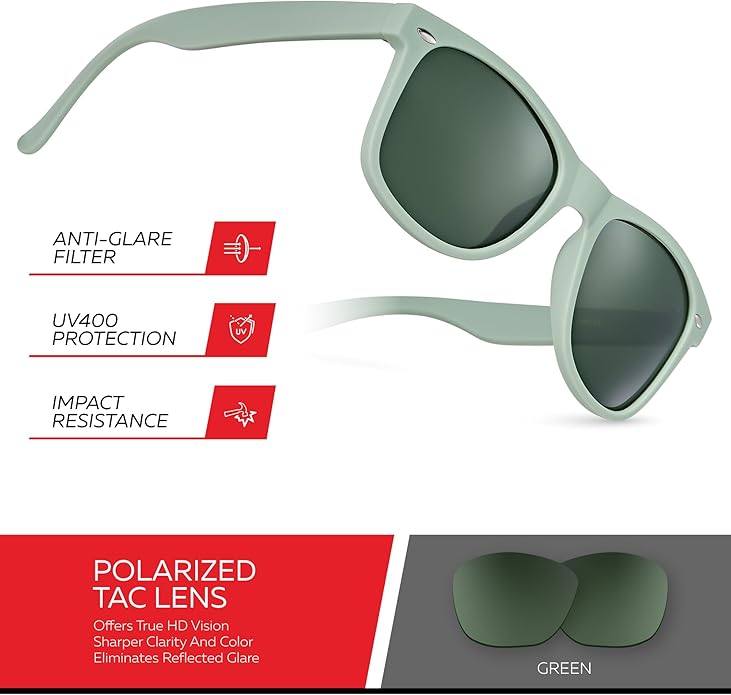 Retro Rewind Polarized Sunglasses for Men and Women - UV Protection Classic Sun Glasses