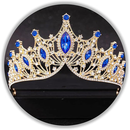 TAROSE Silver Tiaras for Women and Girls, Crystal Gold Crowns for Women, Hair Accessories for Bride/Halloween/Prom/Birthday