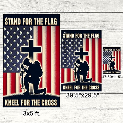 FLAGWIX American Army Veteran Flag - USA Premium Polyester The Cross Veteran Garden Flag (11.5" x 17.5") - 4th of July Memorial Day Veterans Day Decorations for Home, Decorative Indoor Outdoor Flag