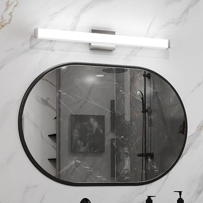 Modern LED Bathroom Vanity Light 32.7 Inch Square with Brushed Nickel Finish Dimmable 18W 6000K Cool White Wall Bar Fixture Over Mirror