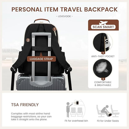 LOVEVOOK Laptop Backpack for Women with Pouch Pocket for Large Capacity Cup,17 Inch Laptop Computer Bag Travel Backpack Purse,Waterproof Work Business Backpack College Teacher Bags,Violet