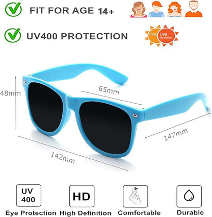 Eyegla 8/12/18 Pack Neon Sunglasses Bulk Colorful Multipack Party Sunglasses Retro Glasses Party Favor for Adult Men Women