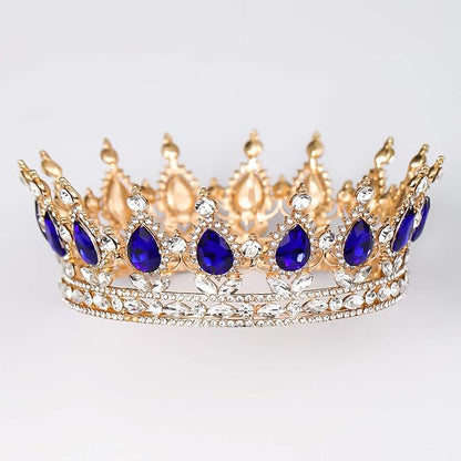 FORSEVEN Queen Crown Rhinestone Wedding Crowns and Tiaras for Women Costume Party Hair Accessories Princess Birthday Crown Crystal Bridal Crown Christmas Decorations Headband