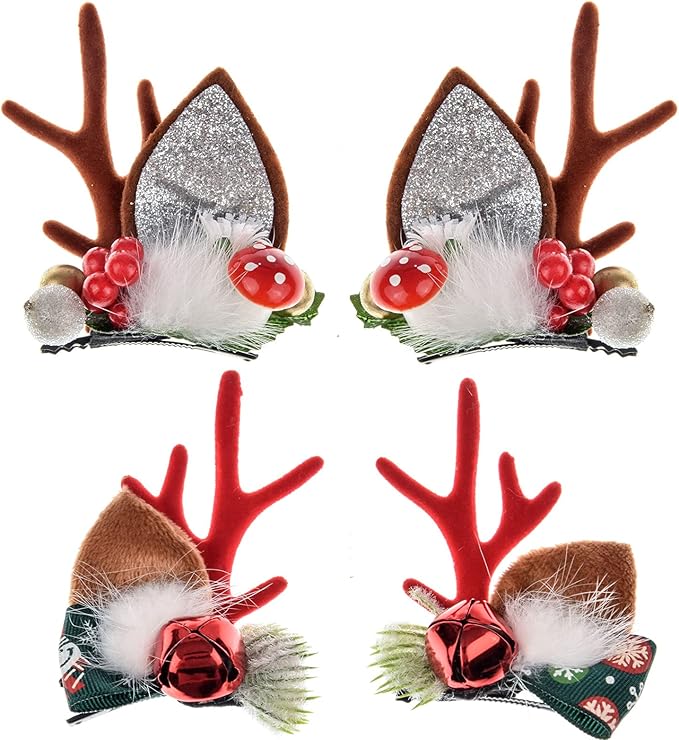 TOECWEGR Christmas Reindeer Antlers Headband Hair Clips Hair Hoop Girl Holiday Beauty Headdress
