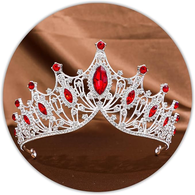 TAROSE Silver Tiaras for Women and Girls, Crystal Gold Crowns for Women, Hair Accessories for Bride/Halloween/Prom/Birthday