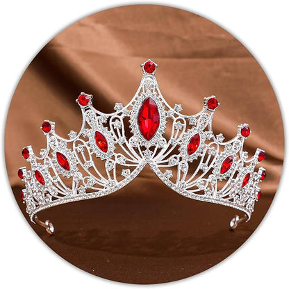 TAROSE Silver Tiaras for Women and Girls, Crystal Gold Crowns for Women, Hair Accessories for Bride/Halloween/Prom/Birthday