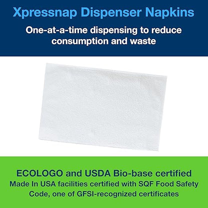 Tork Xpressnap Tabletop Napkin System Starter Pack Black N4, Dispenser and 1 x 500 One-at-a-Time Dispensing Napkins, 80062301