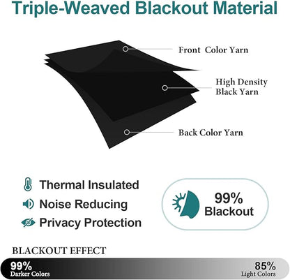 ChrisDowa Blackout Curtains 70 inches Wide for Bedroom - Extra Wide Grommet Thermal Insulated Room Darkening Curtains for Living Room (1 Panel, Black, 70 x 63 Inch)