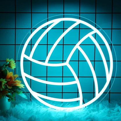 Volleyball Neon Sign for Home Decor, Bedroom, Led, Room, Gym, Sports - Men Women Wall Decor Gift Size 12''