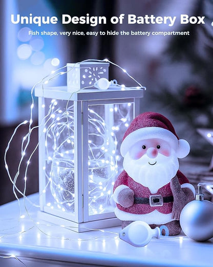 btfarm 6 Pack Fairy Lights Battery Operated, 7FT 20 LED Mini String Lights Waterproof Silver Wire for Mason Jars Centerpiece Table Crafts Bedroom Christmas Decoration, Cool-Warm White