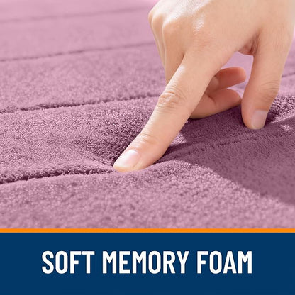 OLANLY Memory Foam Bath Mat 36x24, Super Soft Absorbent Bathroom Rugs, Quick Dry, Machine Washable Shower Floor Rugs, Bathmat Carpet, Bathroom Home Decor Accessories, Deep Plum