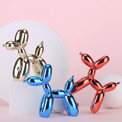 Blue Balloon Dog Decor,Balloon Animal Decor,Shelf Decor Preppy Room Decor,Cute Statue Home Decor, Bedroom Modern Sculpture Desk Decor,Office Gold Decorations Small Figurines