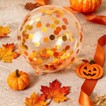 Orange and Gold Circular Foil Confetti Decorations: Party Table Metallic Confetti for Balloon Filling, Wedding, Graduation Party Decorations, 100g per Pack