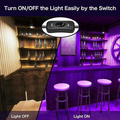 2 Pack 600W LED Black Lights, 395nm to 410nm Outdoor Flood Blacklight Light with Plug, IP66 Waterproof forGlow in The Dark, Dance Party, Stage Lighting, Body Paint, Fluorescent Poster, Neon Glow