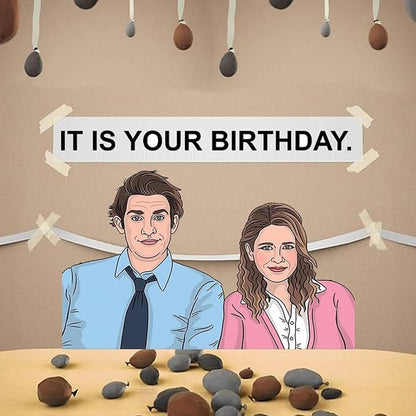 It is Your Birthday Banner, The Office Dwight Theme Husband Boyfriend Office Birthday Party Decorations, Brown Black Grey Balloons White Crepe Streamers and Tape, Office Parties, Retirement 49Pcs