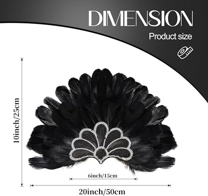Women's Carnival Feather Headpieces Sequin Headdress for Wedding Masquerade Party Cosplay Feather Headbands