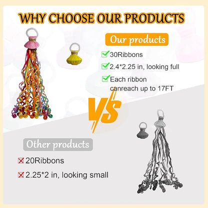 12Pack Hand throw Streamer Poppers 6 Color Mix No Mess Confetti Poppers，Party Poppers No Mess Streamers Easy to Clean Ideal for Celebrations Birthday and Festival