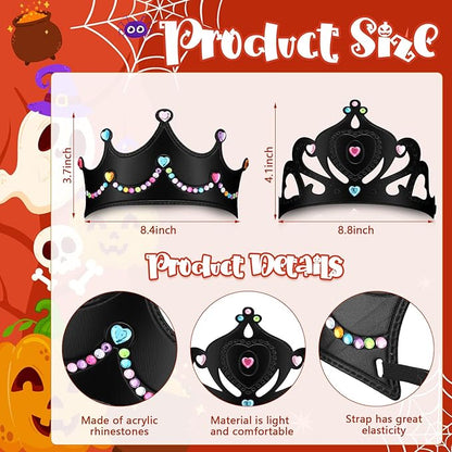 Yaomiao 44 Pcs Foam Crowns for Kids Princess Tiaras Crowns Bulk Diamond Sticker Making Kits for Birthday Party Supplies