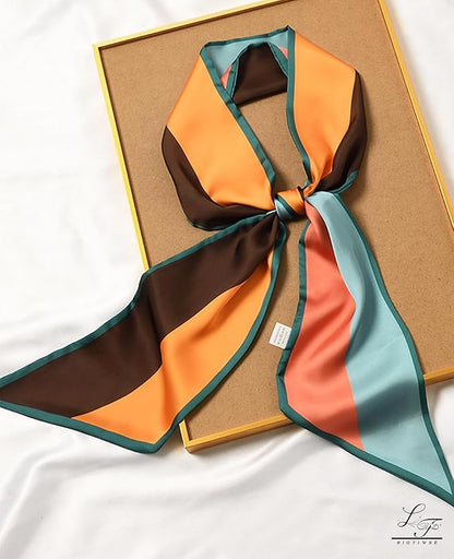 Head Scarf Hair Neck Scarves For Women Purse Bag Scarfs For Handbags Silky Long Thin Satin Headscarf Fashion