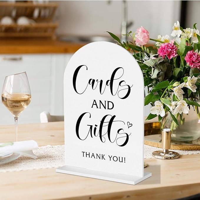 Cards And Gifts Sign,Gift Table Sign, Wedding Signs for Wedding Bridal Shower Ceremony Reception Event Party Acrylic Decor