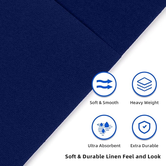 KAMMAK Blue Napkins Disposable 100 Pack Cloth like Paper Dinner Napkins Folded with Pocket Navy Blue Napkins Hand Towel for Party Decoration, Wedding Reception, Bathroon and Kitchen (16.5 x 16.5 inch)