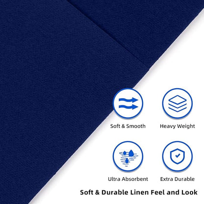 KAMMAK Blue Napkins Disposable 100 Pack Cloth like Paper Dinner Napkins Folded with Pocket Navy Blue Napkins Hand Towel for Party Decoration, Wedding Reception, Bathroon and Kitchen (16.5 x 16.5 inch)