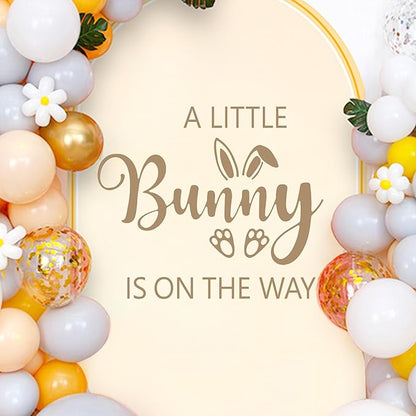 A Little Bunny is On The Way Sign Balloon Arch Decor Sticker，Baby Shower Party Rabbit Themed Decal Sign，Gender Reveal Party Decorations, for Spring Easter Rabbit Themed Baby Shower