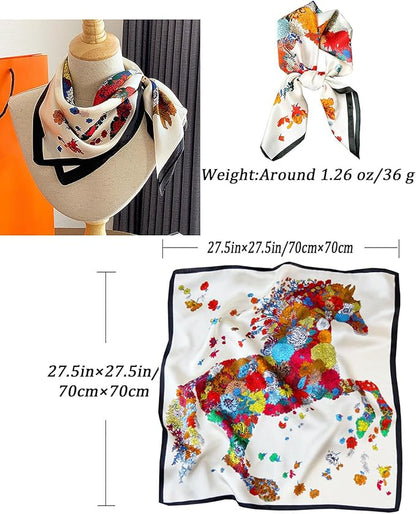 Neck Scarf For Womens Silky Head Scarves Hair Bandanas Square Scarf Fashion Accessories lightweight