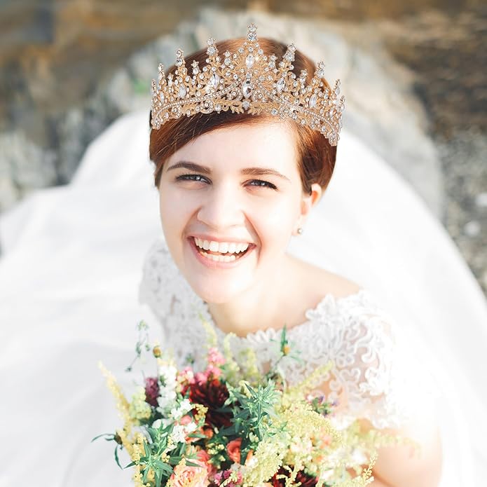 Crystal Tiara Crown for Women, Rhinestone Queen Headband Wedding Bridal Hair Accessories, Princess Crown for Birthday Prom Quinceañera Party Pageant Halloween Cosplay