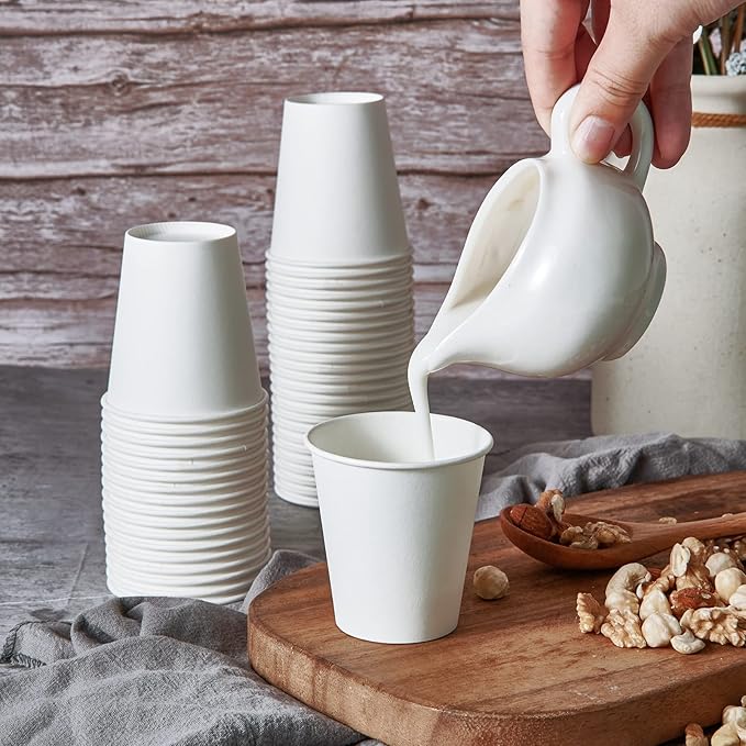 LITOPAK 480 Pack 5 oz Disposable Paper Coffee Cups, White Hot Espresso Cups for Party, Picnic, and Travel