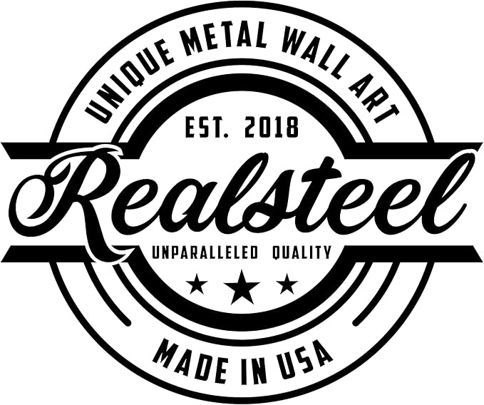 RealSteel Personalized Bear Metal Sign - Custom Outdoor Wall Art with Mountain Scene - Circular Design for Porch, Patio, Lawn & Garden Décor - Black, 30"