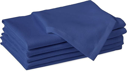Encasa XO Cobalt Blue Cloth Napkins Set of 6, 17"x17" | Solid Color Cotton Dinner Napkins | Washable & Reusable Napkins for Dining Table Fall Decoration, Holiday & Christmas Festivals